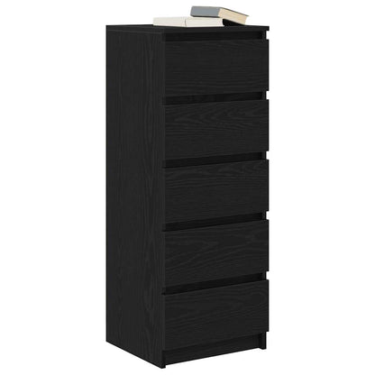 vidaXL Sideboard with Drawers Black Oak 37.5x35x99 cm Engineered Wood