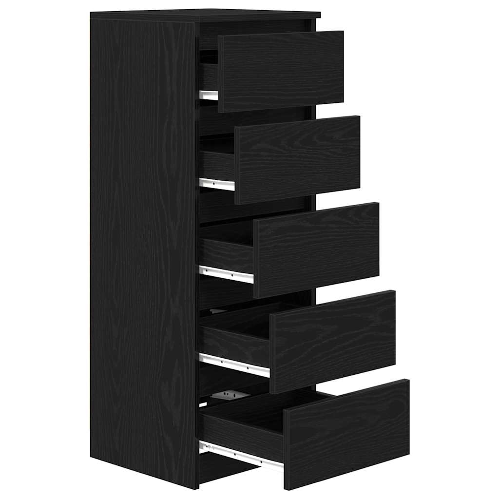 vidaXL Sideboard with Drawers Black Oak 37.5x35x99 cm Engineered Wood