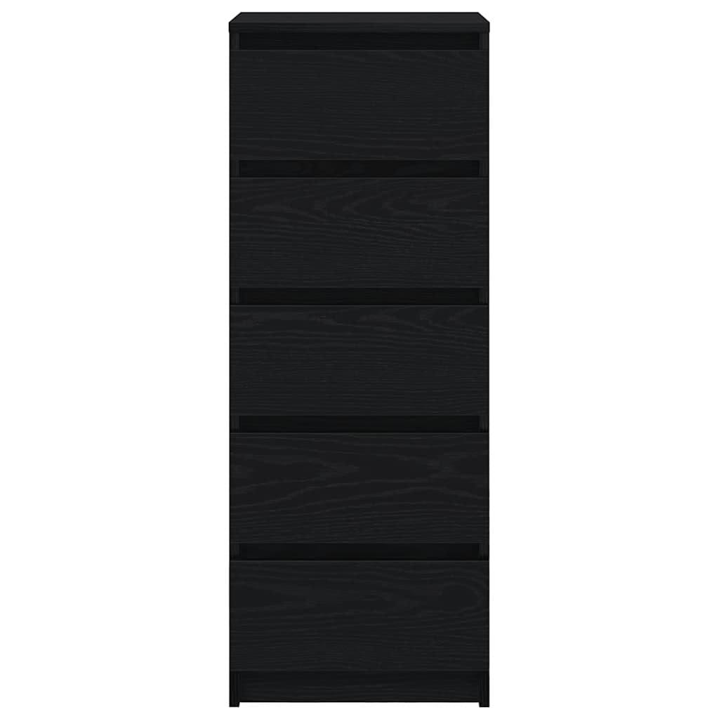 vidaXL Sideboard with Drawers Black Oak 37.5x35x99 cm Engineered Wood