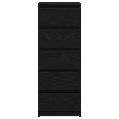 vidaXL Sideboard with Drawers Black Oak 37.5x35x99 cm Engineered Wood
