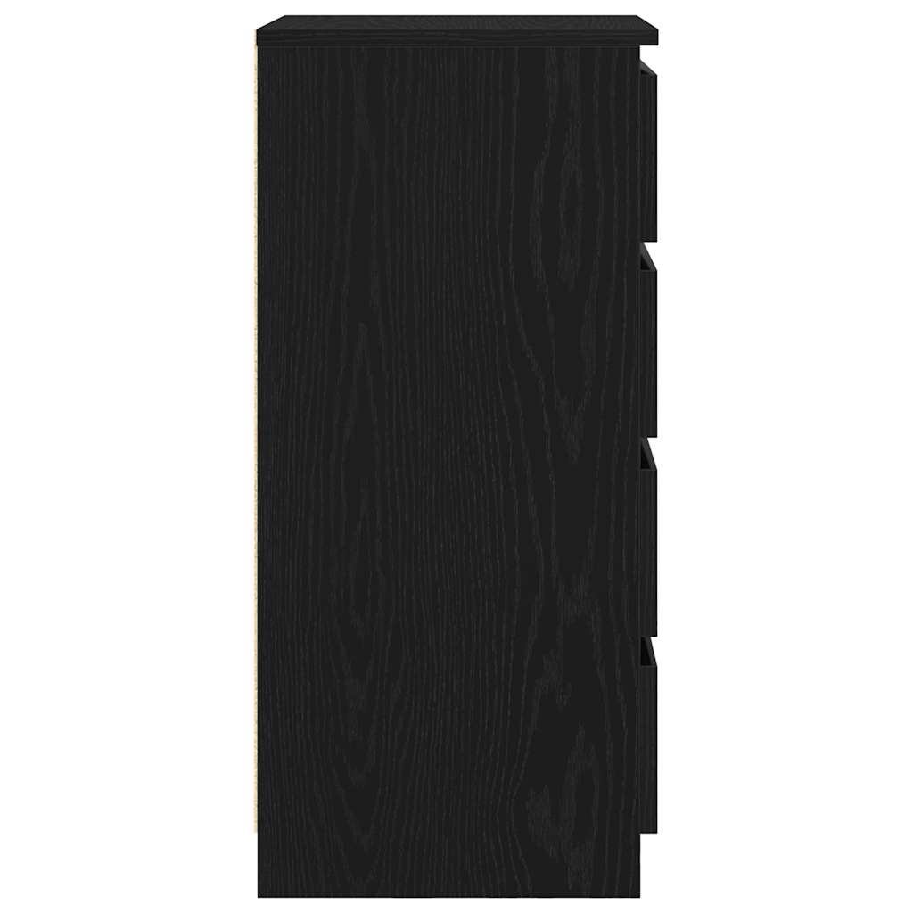 vidaXL Sideboard with Drawers Black Oak 37.5x35x99 cm Engineered Wood