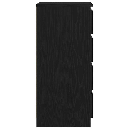 vidaXL Sideboard with Drawers Black Oak 37.5x35x99 cm Engineered Wood