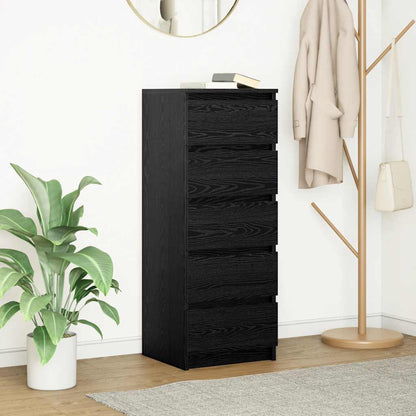 vidaXL Sideboard with Drawers Black Oak 37.5x35x99 cm Engineered Wood