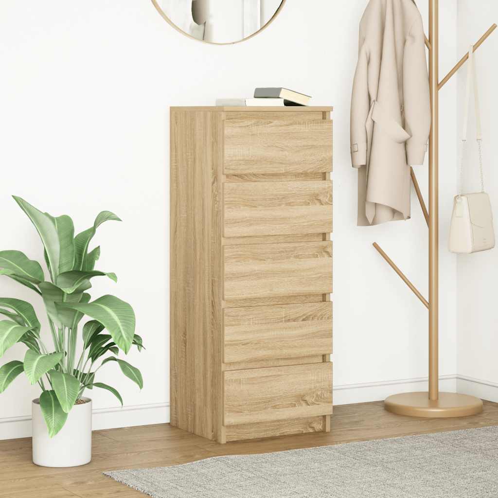 vidaXL Sideboard with Drawers Sonoma Oak 37.5x35x99 cm Engineered Wood