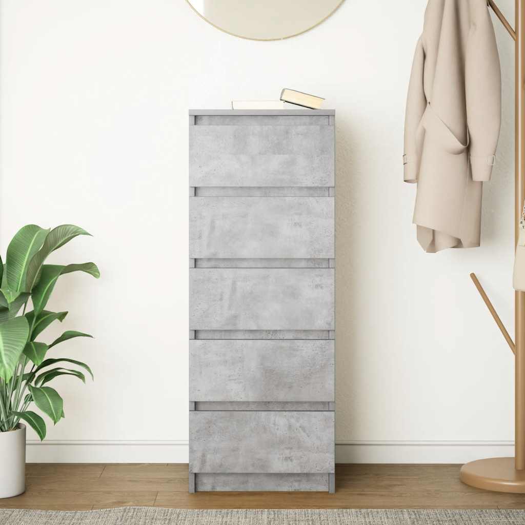 vidaXL Sideboard with Drawers Concrete Grey 37.5x35x99 cm Engineered Wood