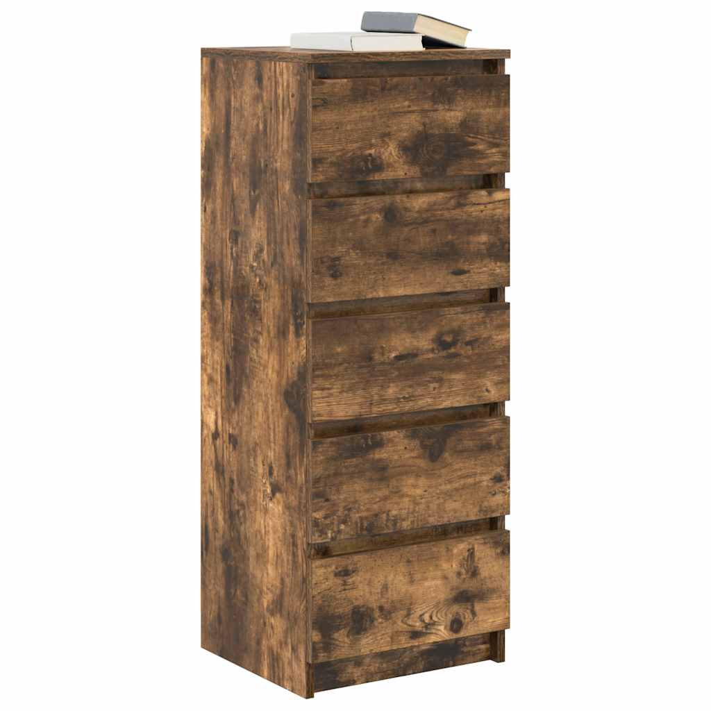 vidaXL Sideboard with Drawers Smoked Oak 37.5x35x99 cm Engineered Wood