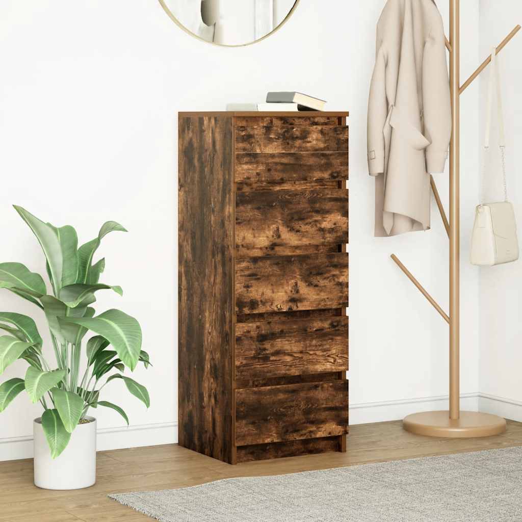 vidaXL Sideboard with Drawers Smoked Oak 37.5x35x99 cm Engineered Wood