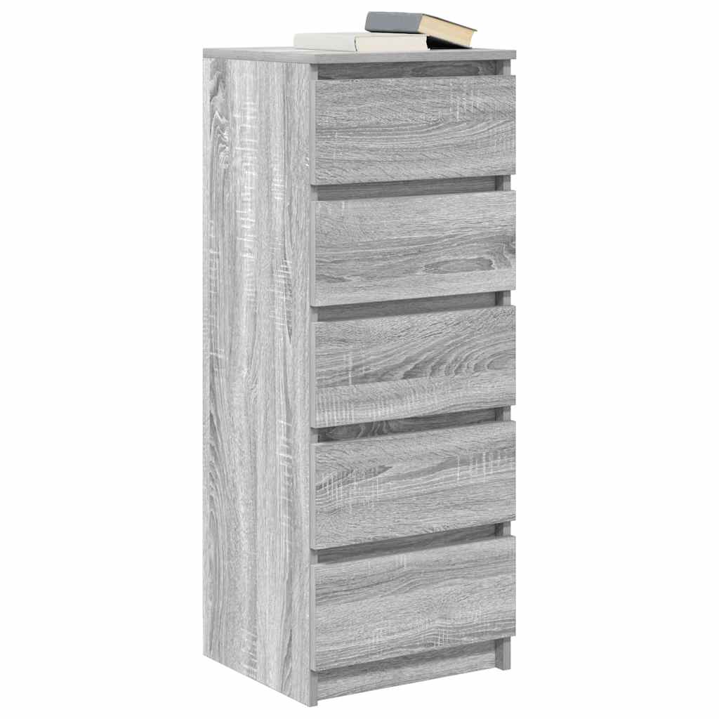 vidaXL Sideboard with Drawers Grey Sonoma 37.5x35x99 cm Engineered Wood