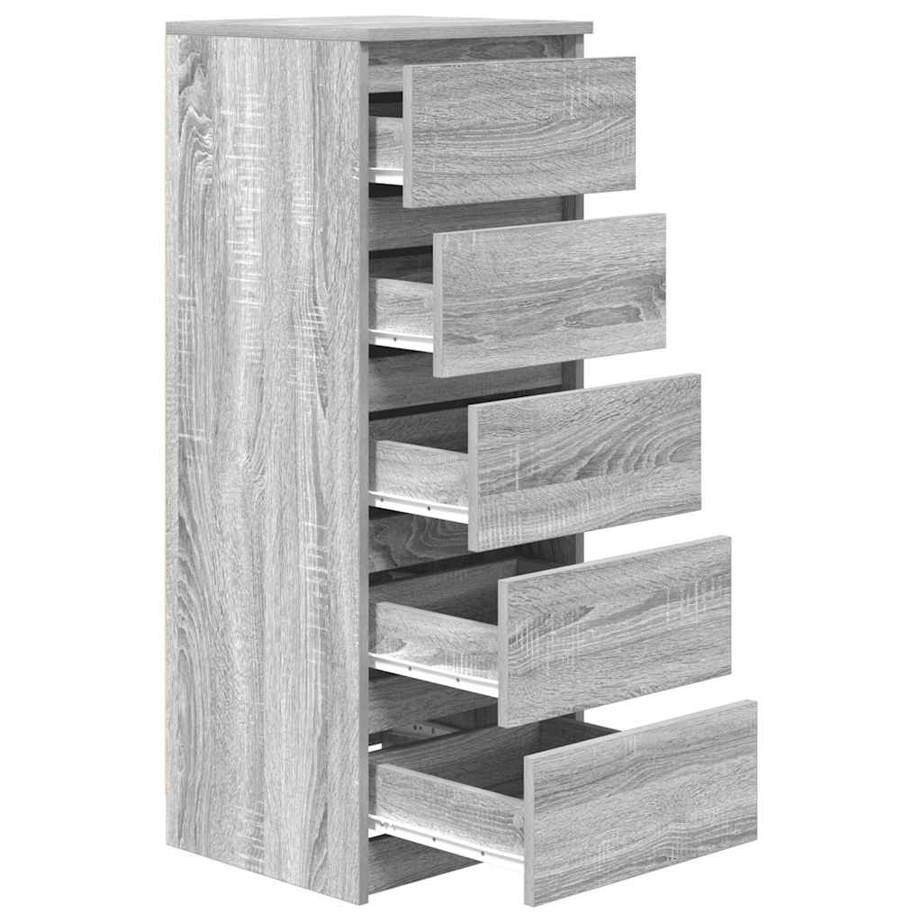vidaXL Sideboard with Drawers Grey Sonoma 37.5x35x99 cm Engineered Wood