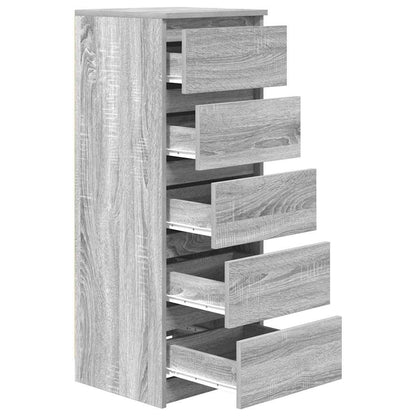 vidaXL Sideboard with Drawers Grey Sonoma 37.5x35x99 cm Engineered Wood