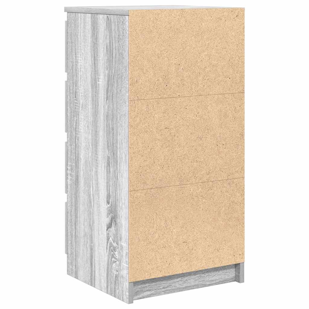 vidaXL Sideboard with Drawers Grey Sonoma 37.5x35x99 cm Engineered Wood