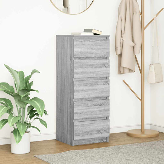 vidaXL Sideboard with Drawers Grey Sonoma 37.5x35x99 cm Engineered Wood