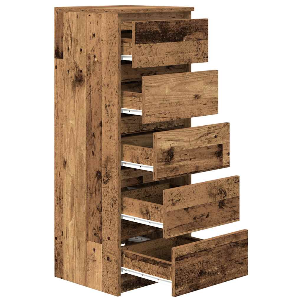 vidaXL Sideboard with Drawers Old Wood 37.5x35x99 cm Engineered Wood