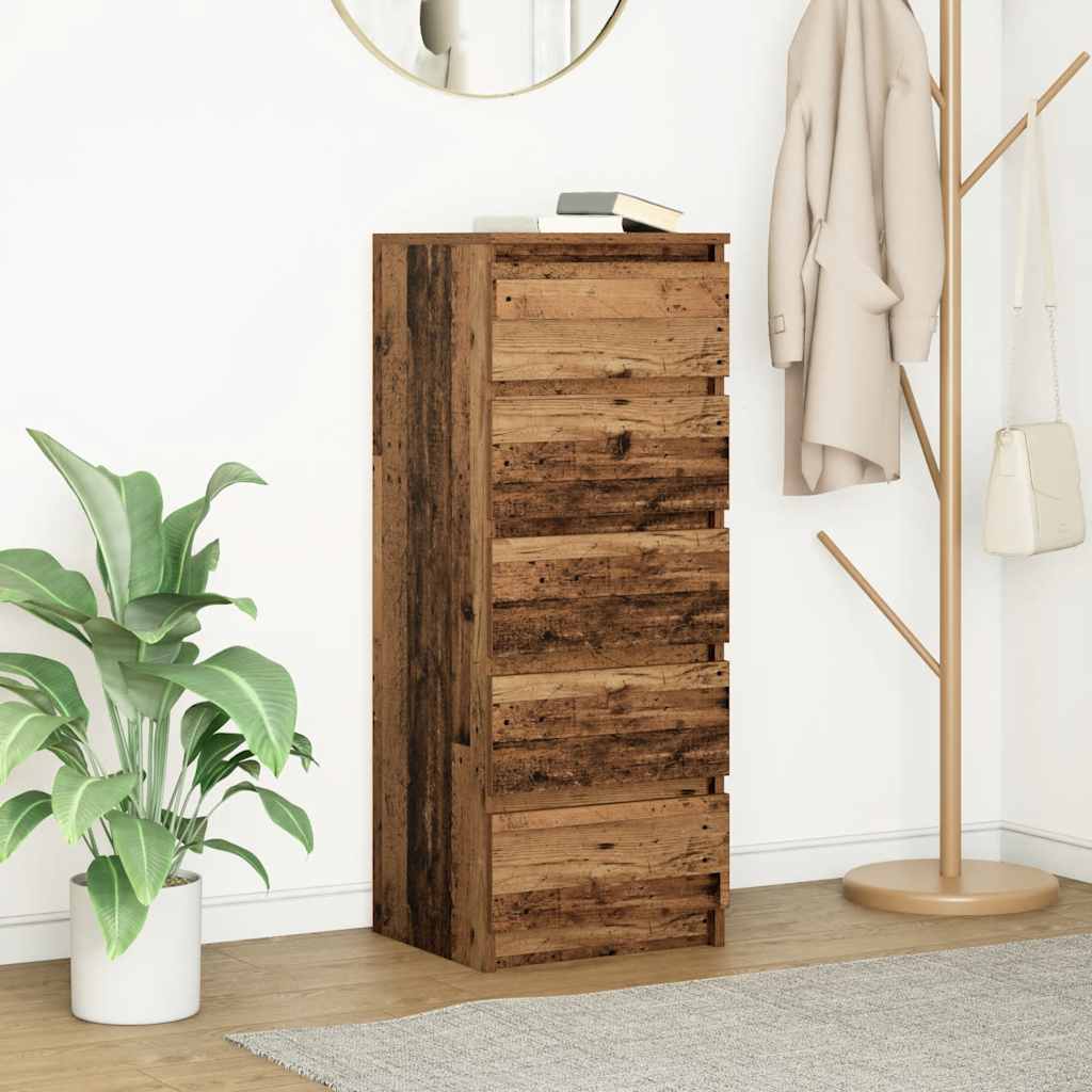 vidaXL Sideboard with Drawers Old Wood 37.5x35x99 cm Engineered Wood