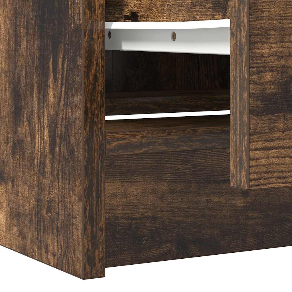 vidaXL TV Cabinet Smoked Oak 40x35x54 cm Engineered Wood
