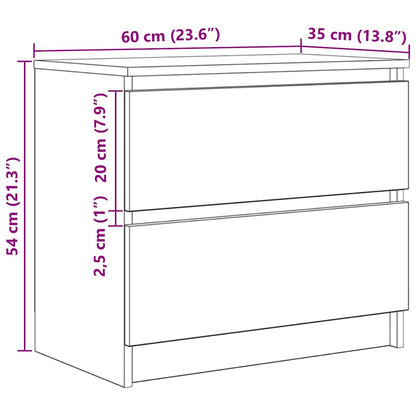 vidaXL TV Cabinet White 60x35x54 cm Engineered Wood