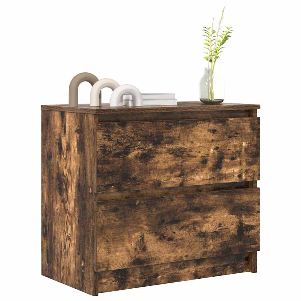 vidaXL TV Cabinet Smoked Oak 60x35x54 cm Engineered Wood