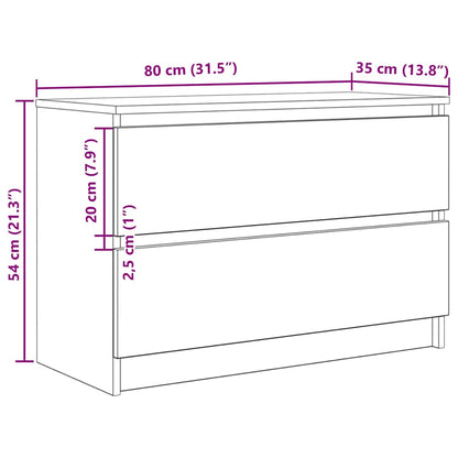 vidaXL TV Cabinet White 80x35x54 cm Engineered Wood