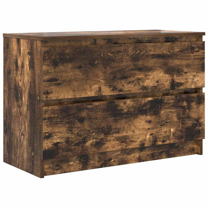vidaXL TV Cabinet Smoked Oak 80x35x54 cm Engineered Wood