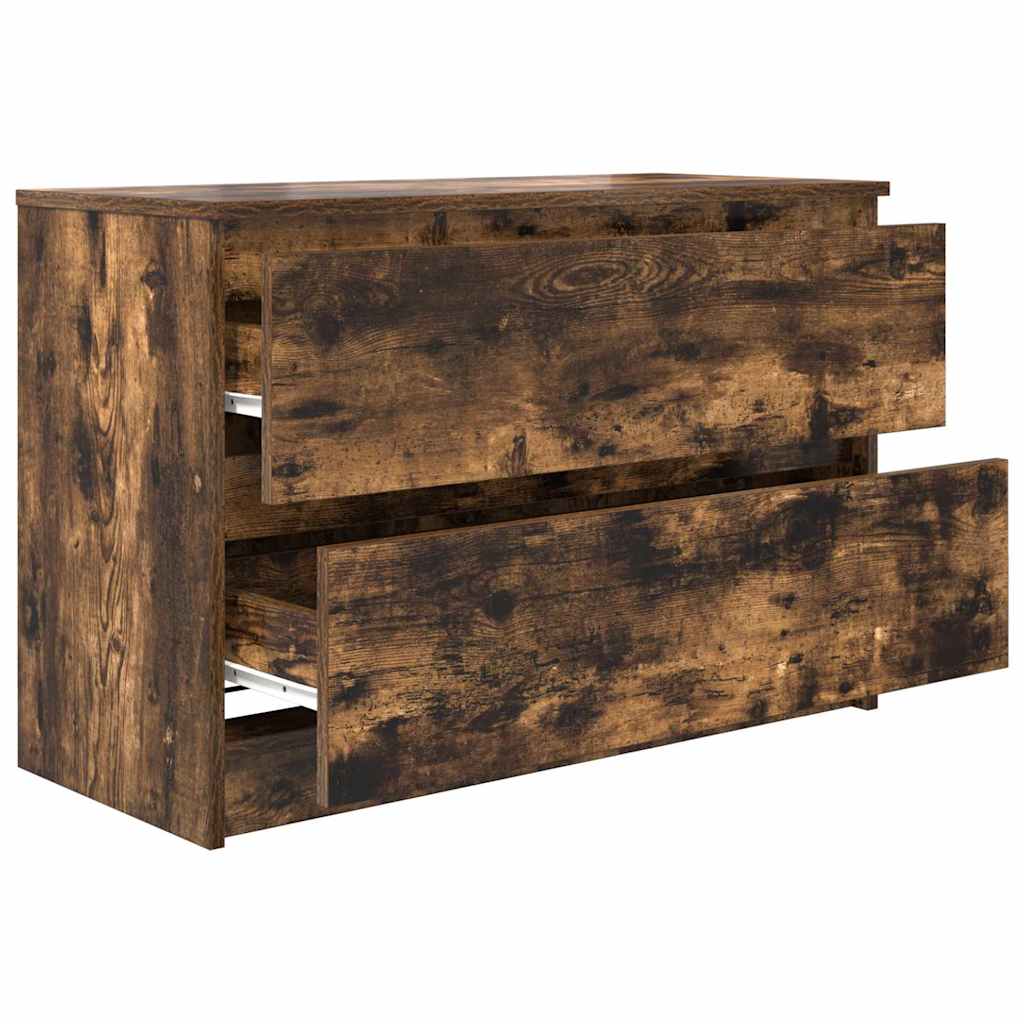 vidaXL TV Cabinet Smoked Oak 80x35x54 cm Engineered Wood