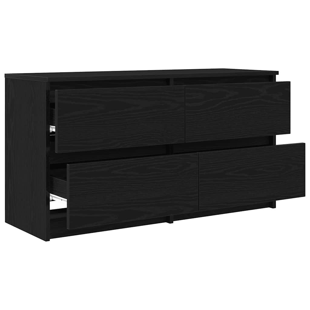 vidaXL TV Cabinet Black 100x35x54 cm Engineered Wood