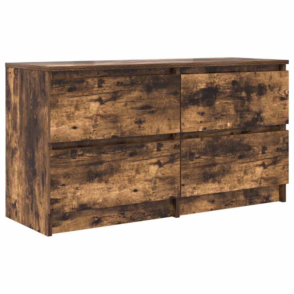 vidaXL TV Cabinet Smoked Oak 100x35x54 cm Engineered Wood