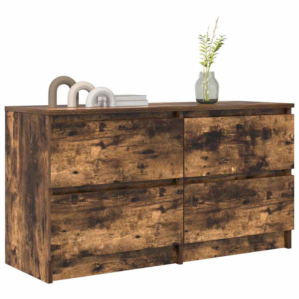 vidaXL TV Cabinet Smoked Oak 100x35x54 cm Engineered Wood