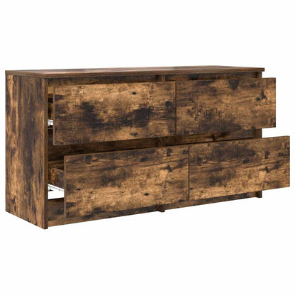 vidaXL TV Cabinet Smoked Oak 100x35x54 cm Engineered Wood