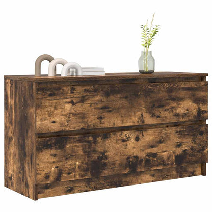 vidaXL TV Cabinet Smoked Oak 100x35x54 cm Engineered Wood