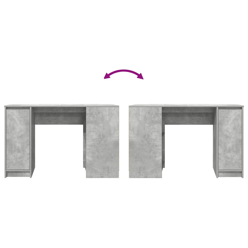 vidaXL Desk Concrete Grey 120x42x76 cm Engineered Wood