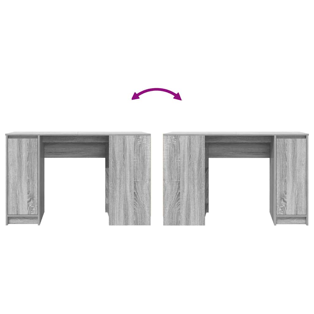 vidaXL Desk Grey Sonoma 120x42x76 cm Engineered Wood