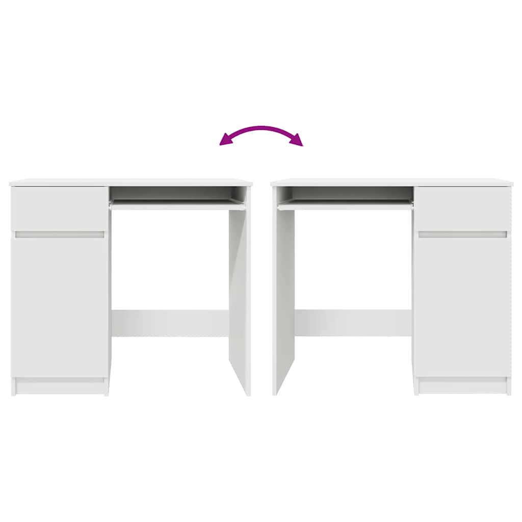 vidaXL Desk White 86x49x76 cm Engineered Wood