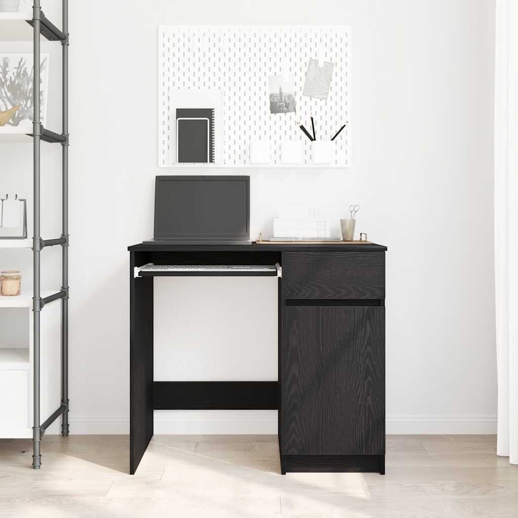 vidaXL Desk Black Oak 86x49x76 cm Engineered Wood
