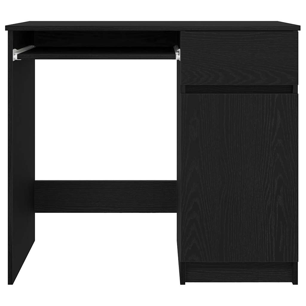 vidaXL Desk Black Oak 86x49x76 cm Engineered Wood
