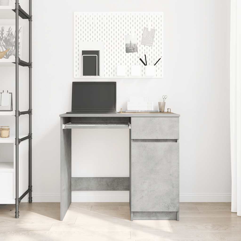 vidaXL Desk Concrete Grey 86x49x76 cm Engineered Wood