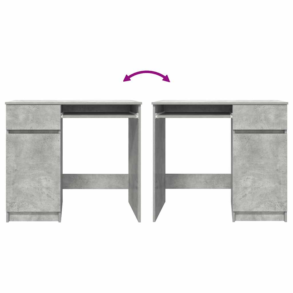 vidaXL Desk Concrete Grey 86x49x76 cm Engineered Wood