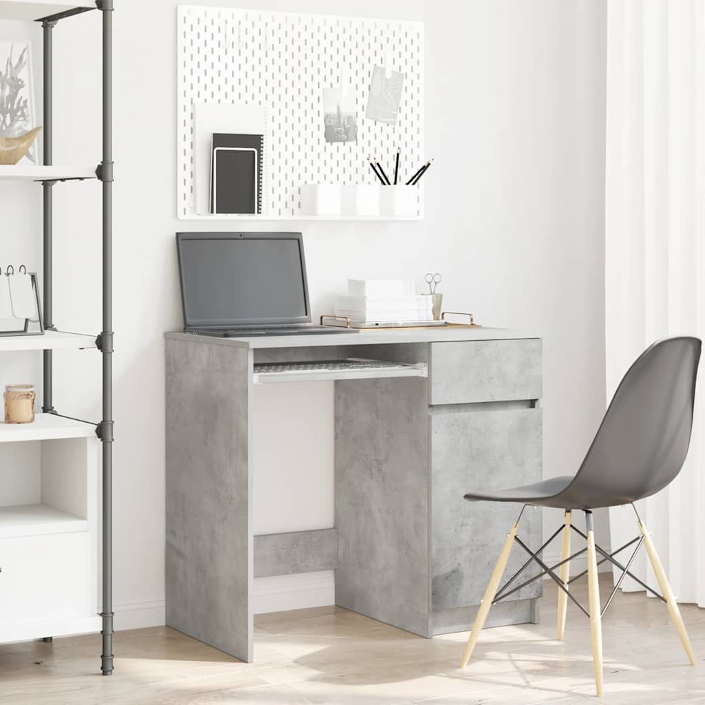 vidaXL Desk Concrete Grey 86x49x76 cm Engineered Wood