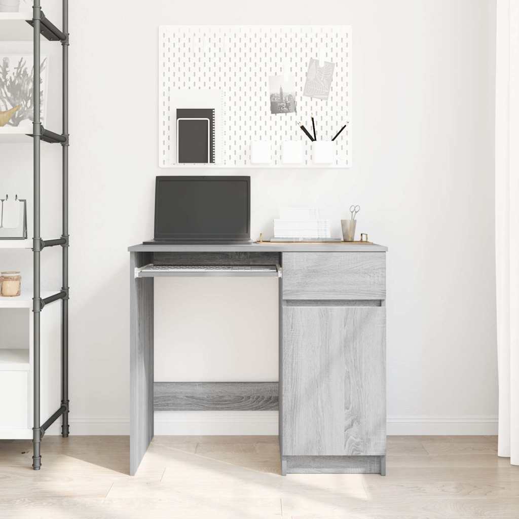 vidaXL Desk Grey Sonoma 86x49x76 cm Engineered Wood