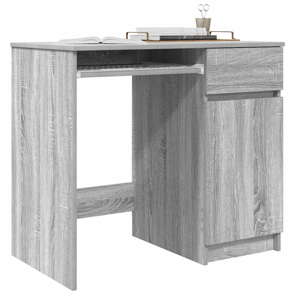 vidaXL Desk Grey Sonoma 86x49x76 cm Engineered Wood