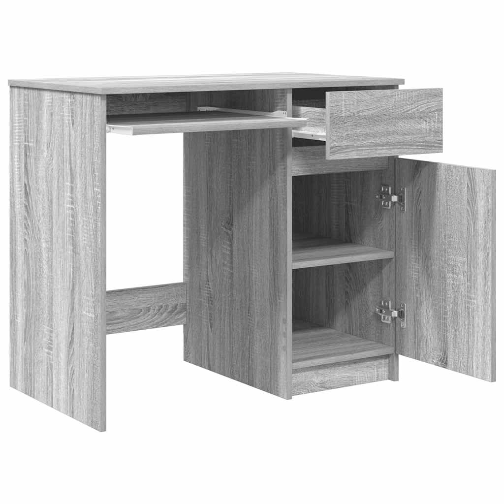 vidaXL Desk Grey Sonoma 86x49x76 cm Engineered Wood