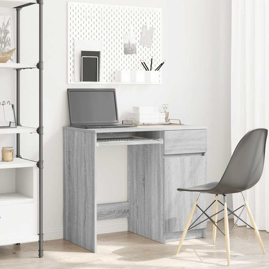 vidaXL Desk Grey Sonoma 86x49x76 cm Engineered Wood