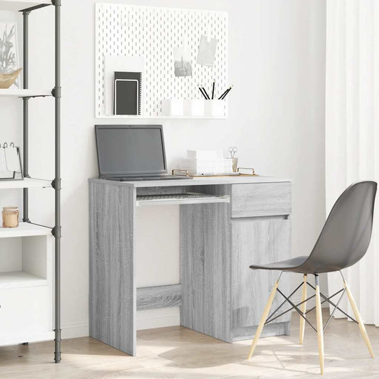 vidaXL Desk Grey Sonoma 86x49x76 cm Engineered Wood