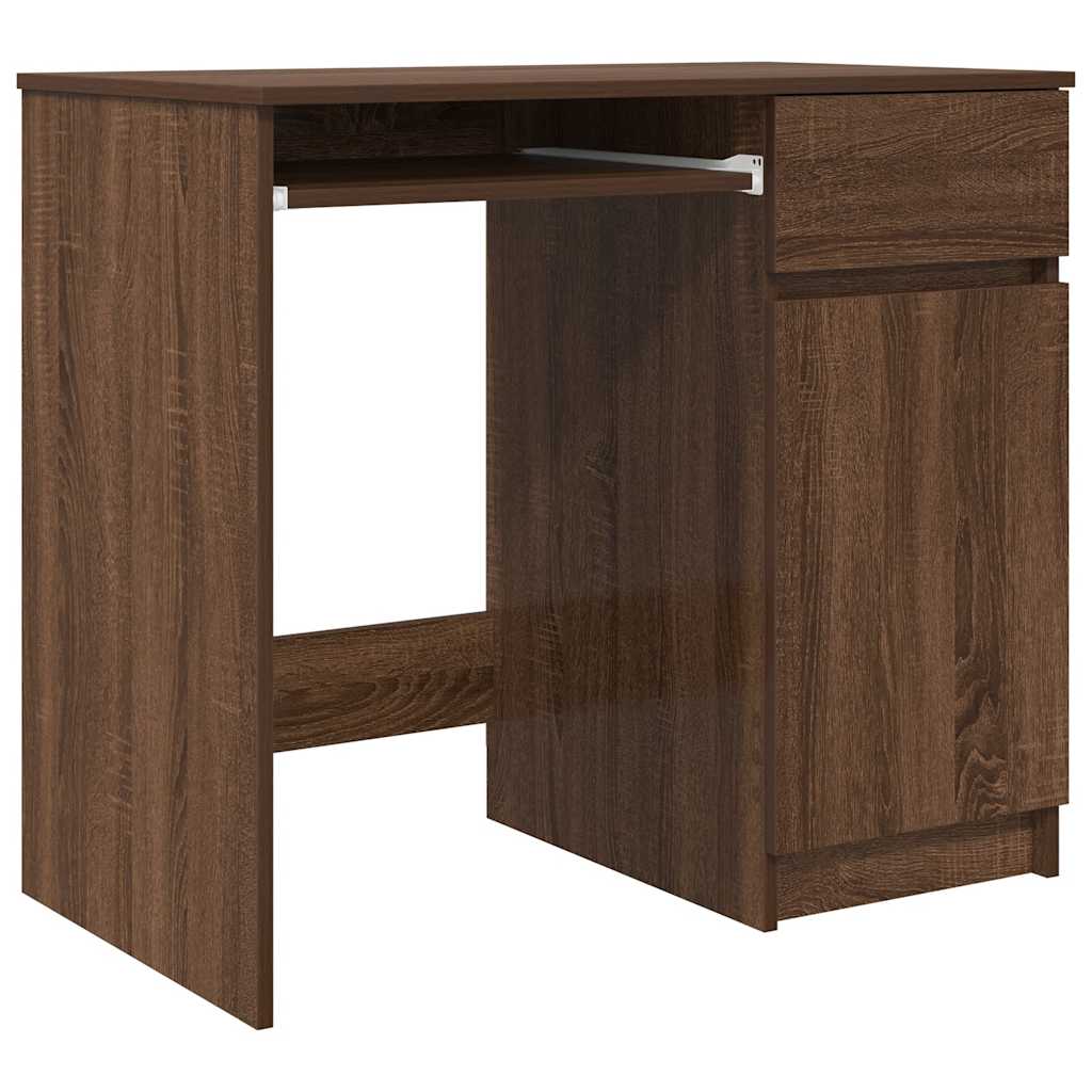 vidaXL Desk Brown Oak 86x49x76 cm Engineered Wood