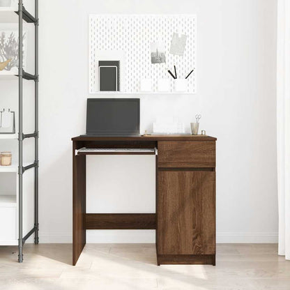 vidaXL Desk Brown Oak 86x49x76 cm Engineered Wood