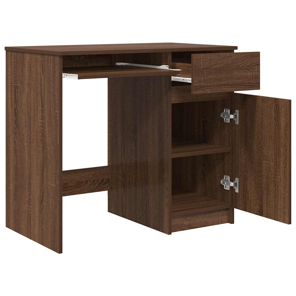 vidaXL Desk Brown Oak 86x49x76 cm Engineered Wood
