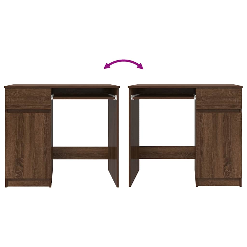 vidaXL Desk Brown Oak 86x49x76 cm Engineered Wood