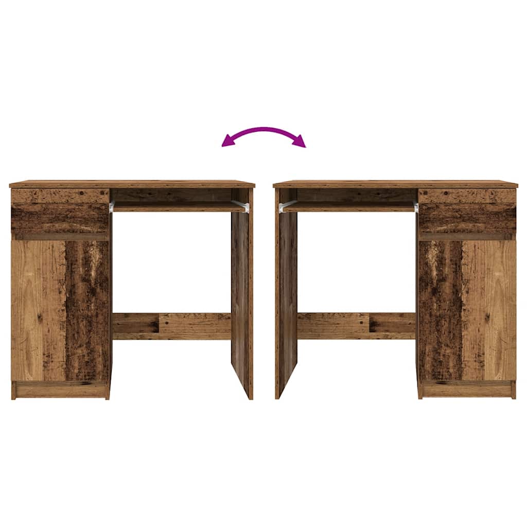 vidaXL Desk Old Wood 86x49x76 cm Engineered Wood