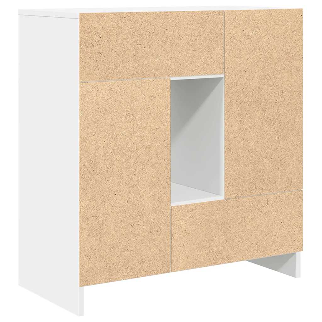 vidaXL Sideboard with Drawers and Doors White 70.5x34x74.5 cm