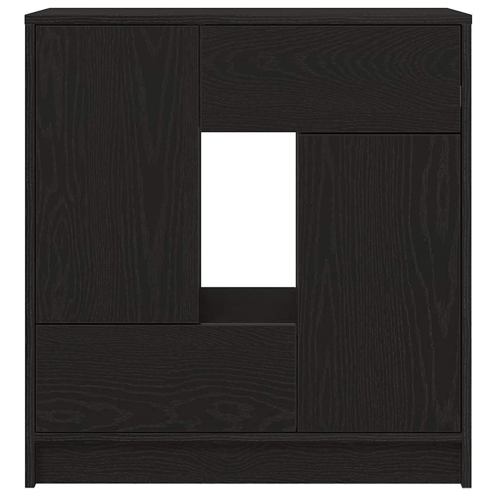 vidaXL Sideboard with Drawers and Doors Black Oak 70.5x34x74.5 cm