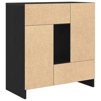 vidaXL Sideboard with Drawers and Doors Black Oak 70.5x34x74.5 cm